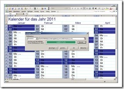 Bedingte Formatierung der Tage im gesamten Kalender ersetzen