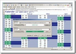 Bedingte Formatierung der Feiertage/KW im gesamten Kalender ersetzen