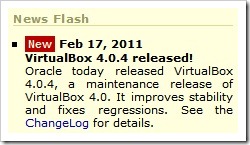 Neue Version der VirtualBox verfügbar