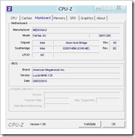 CPU-Z Register Motherboard mit dem Chipsatz